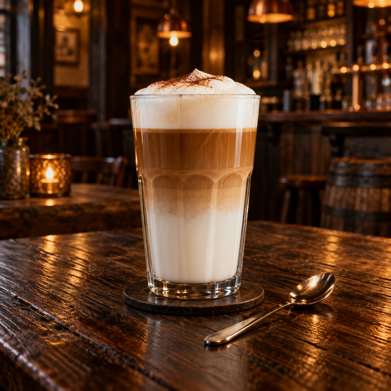 Latte macchiato v pohári